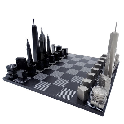 Designer-Schach Skyline New York aus Edelstahl – NY