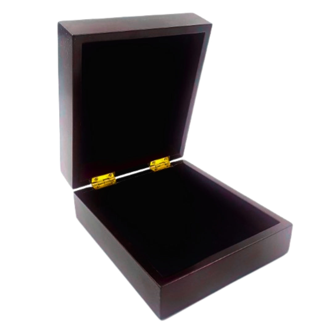 Holz-Geschenkbox 14 x 16 x 6,7 cm für Geschenk mit Filzeinlage - D349