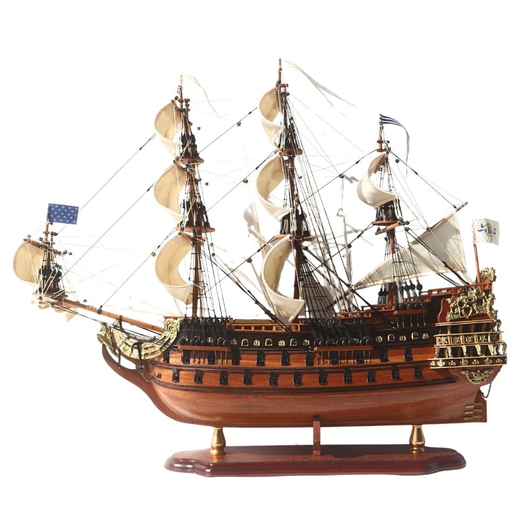 Luxuriöses Segelschiffmodell des Schiffs Soleil Royal 65cm - SOL6, Möglichkeit zur Personalisierung durch Gravur