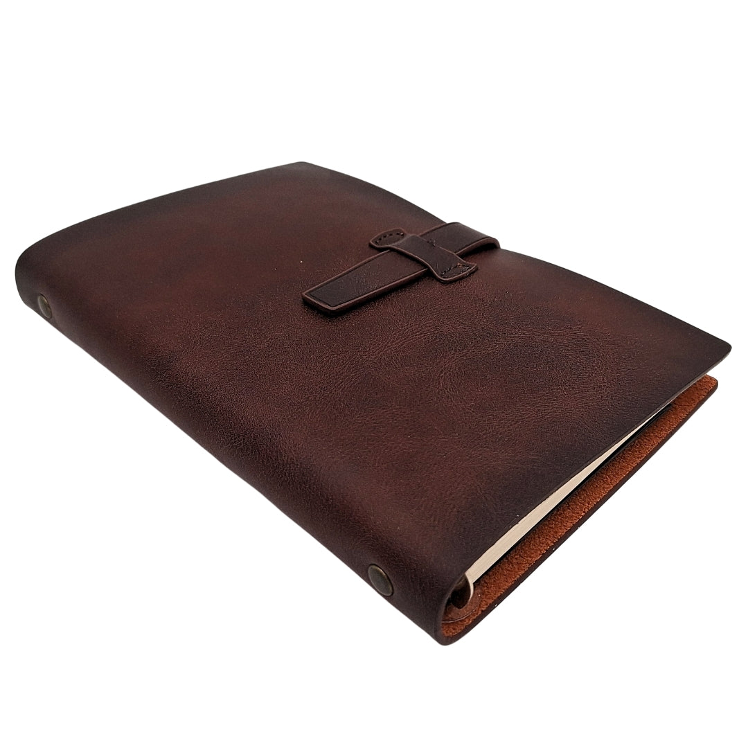 Elegantes Leder-Notizbuch A6 Retro Vintage mit Verschluss – Tagebuch – EE3