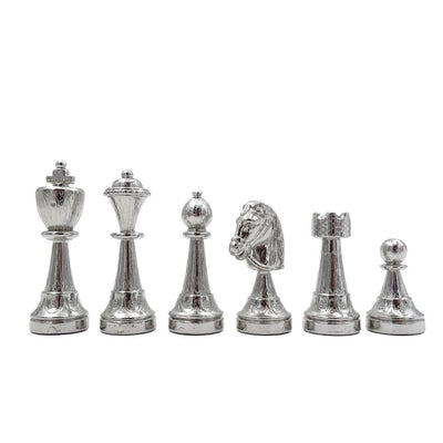 Große exklusive Schachfiguren Italfama aus vergoldetem Metall 53x53 cm – N137