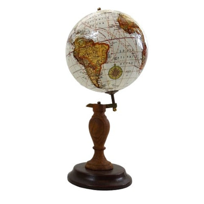 Eleganter dekorativer Globus auf Holzsockel - World GLB-0096B