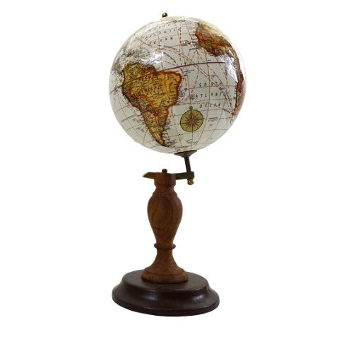 Eleganter dekorativer Globus auf Holzsockel - World GLB-0096B
