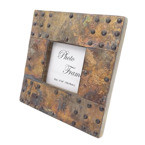 Holz-Bilderrahmen mit Blechbeschichtung - A-1106 - Fotoformat 10x10cm