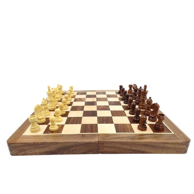 Holz-Schachspiel 40×40 cm– kleiner Mangel – klappbares Schachbrett - G114
