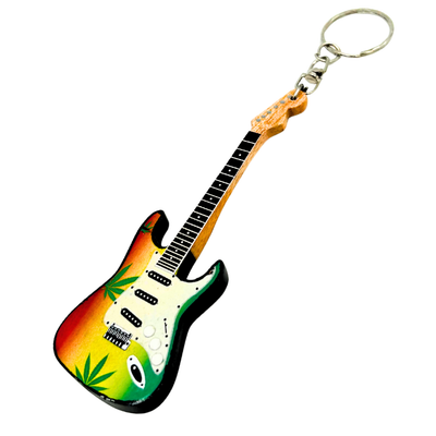 Schlüsselanhänger Gitarre im Stil von Bob Marley Reggae-Gadget - EGK-0641