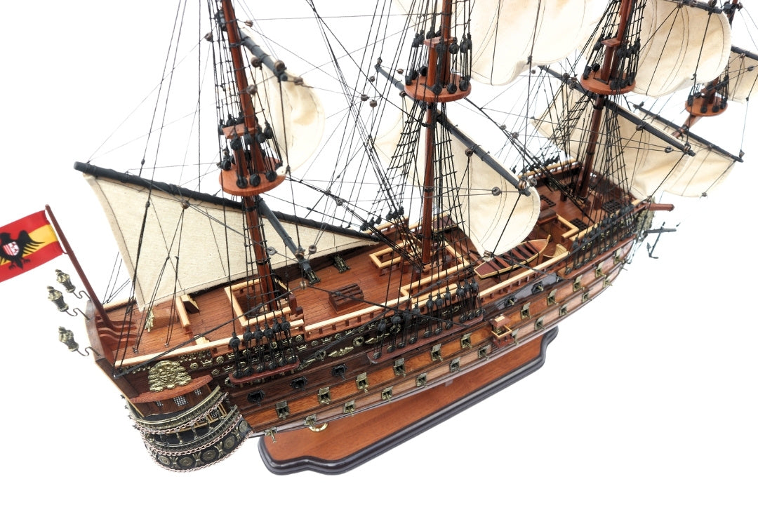 Segelschiffmodell des Schiffs San Felipe 80cm, Möglichkeit zur Personalisierung durch Gravur