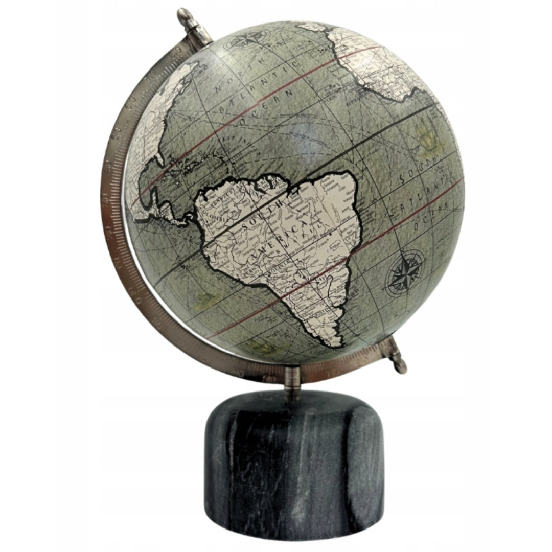 Dekorativer Globus auf Steinsockel 30cm - GLB-68