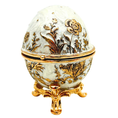 Exklusive Schatulle Fabergé-Ei aus Metall mit Kristallen - B0794-00