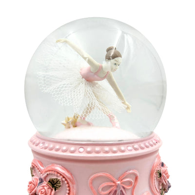 Spieluhr mit tanzender Ballerina in Glaskugel 15cm – MG-963
