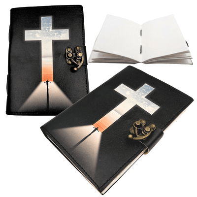 Ledernotizbuch religiöses Kreuz - 200 Seiten - AH15