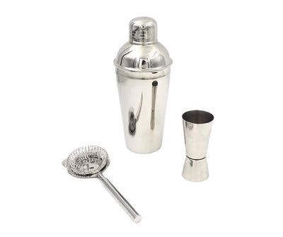 Barkeeper-Set – 3-teilig Shaker Jigger Strainer - BS48171