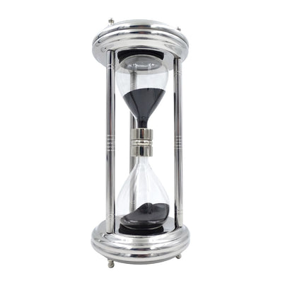 Große silberne Sanduhr 10 min - Schreibtischdekoration - MX 3015