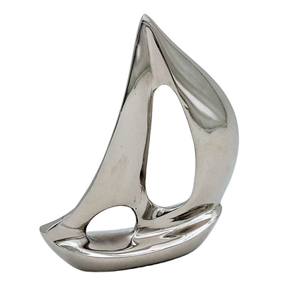 Elegante silberne Aluminium-Yacht 12,5 cm mit Gravurmöglichkeit