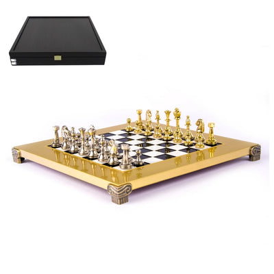 Exklusives Messing-Schachspiel 28x28cm - Staunton - S32BLA