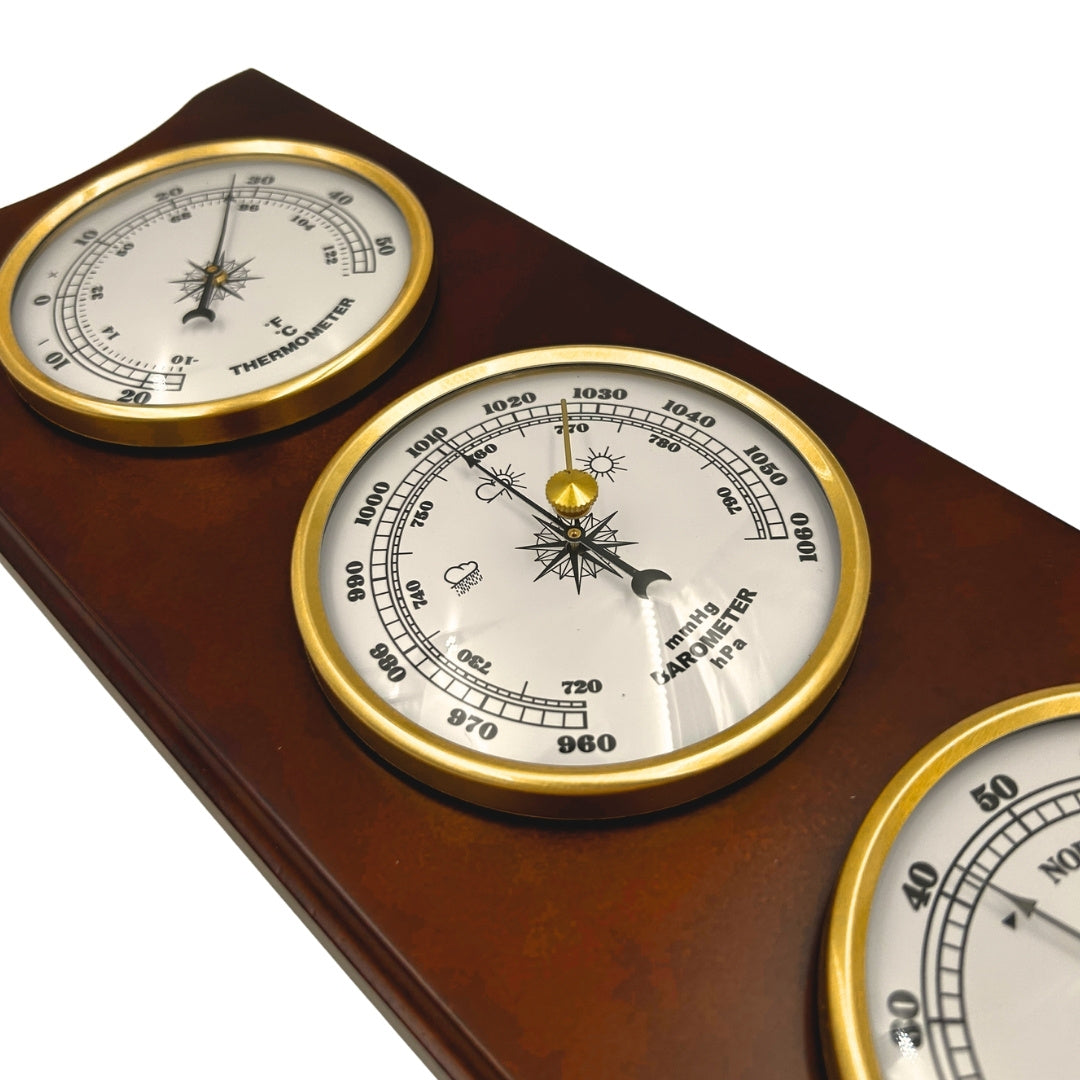 Elegante Wetterstation – Barometer Thermometer Hygrometer 36cm Retro - YG336
