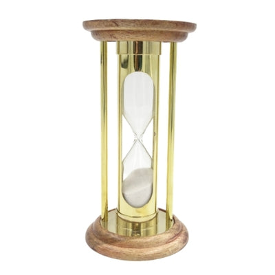 Messing-Sanduhr aus Holz 5 min Retro-Stil - NC3031