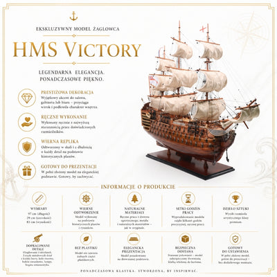 Exklusives Modell des Segelschiffs HMS Victory VIC80R