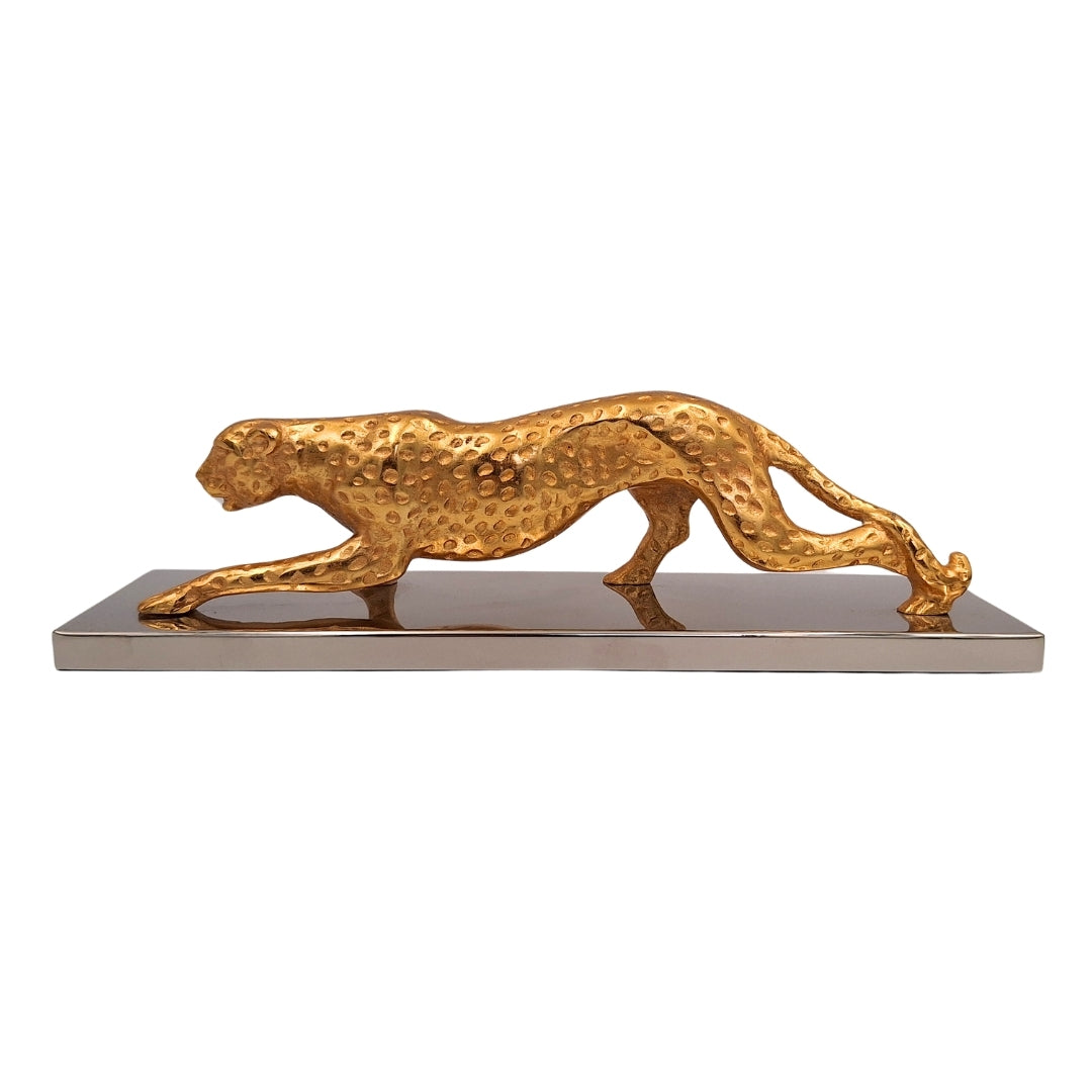 Elegante dekorative Figur Leopard Gold 42cm Glamour Loft Geschenk