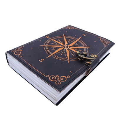 Retro-Leder-Notizbuch Windrose – Geschenk für einen Segler - AH09