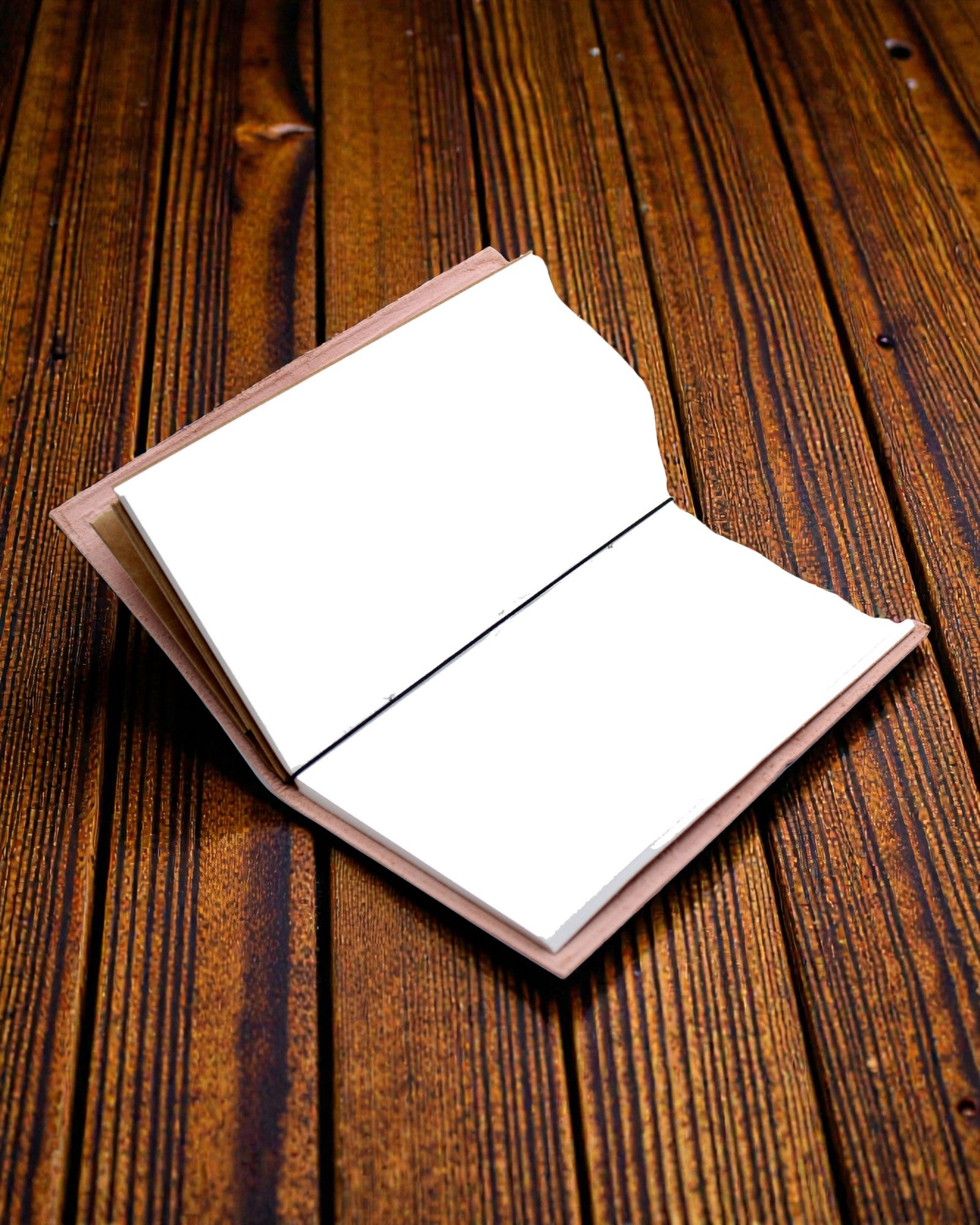 Mein Wunschlisten-Tagebuch – handgefertigtes braunes Leder-Notizbuch 22 × 12 × 1,5 cm, 80 Seiten