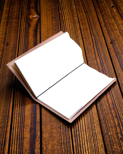 Mein Wunschlisten-Tagebuch – handgefertigtes braunes Leder-Notizbuch 22 × 12 × 1,5 cm, 80 Seiten