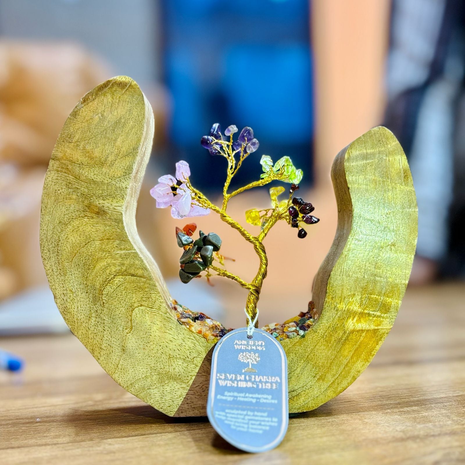 Chakra-Baumgarten aus Mangoholz