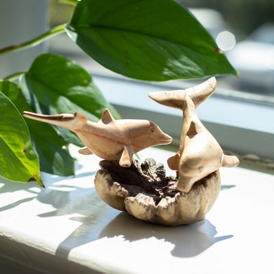 Handgefertigte Skulptur aus Parasitenholz