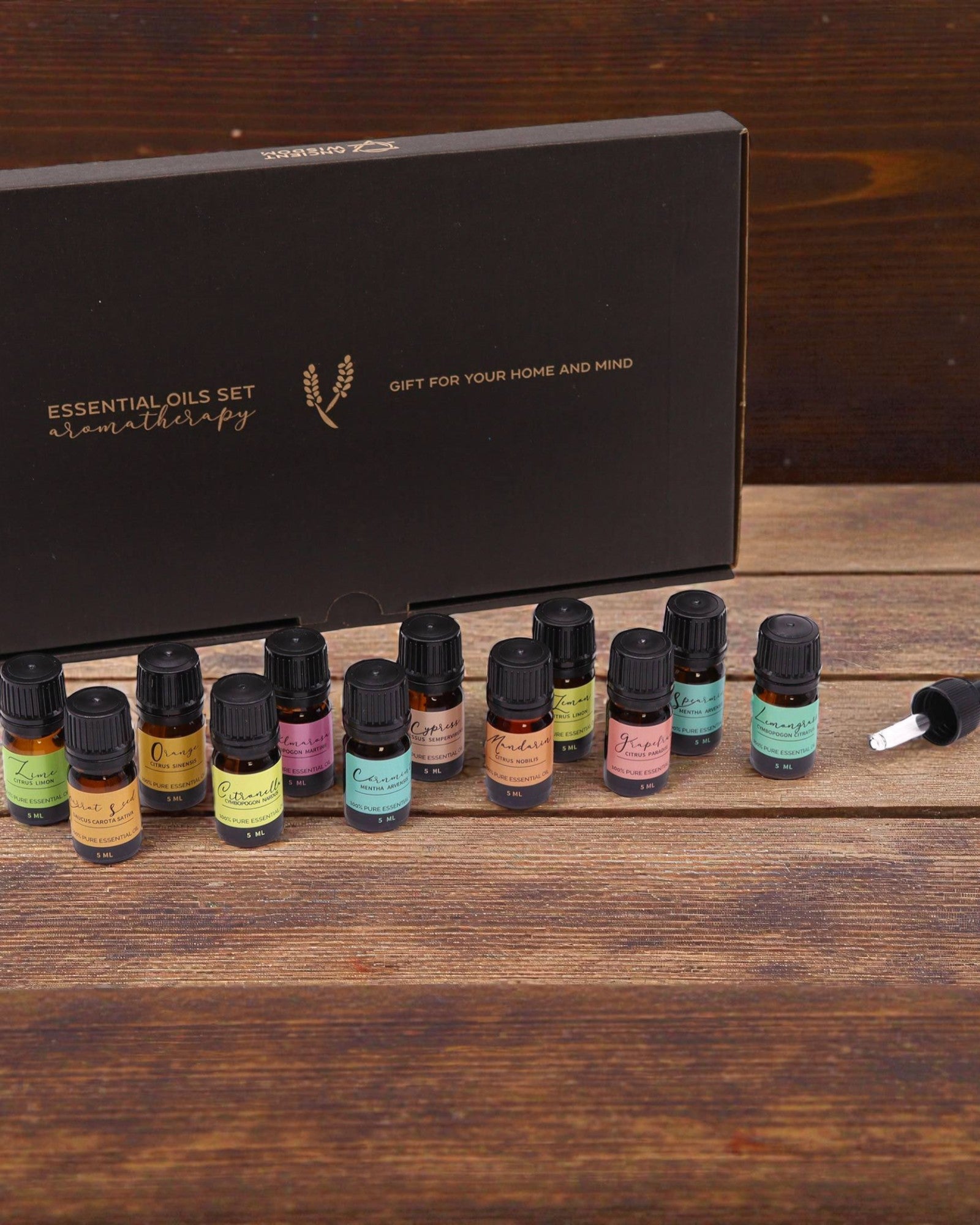 Sommerliche Naturenergie – Luxuriöses Set aus 12 ätherischen Ölen à 5 ml mit Tropfpipetten