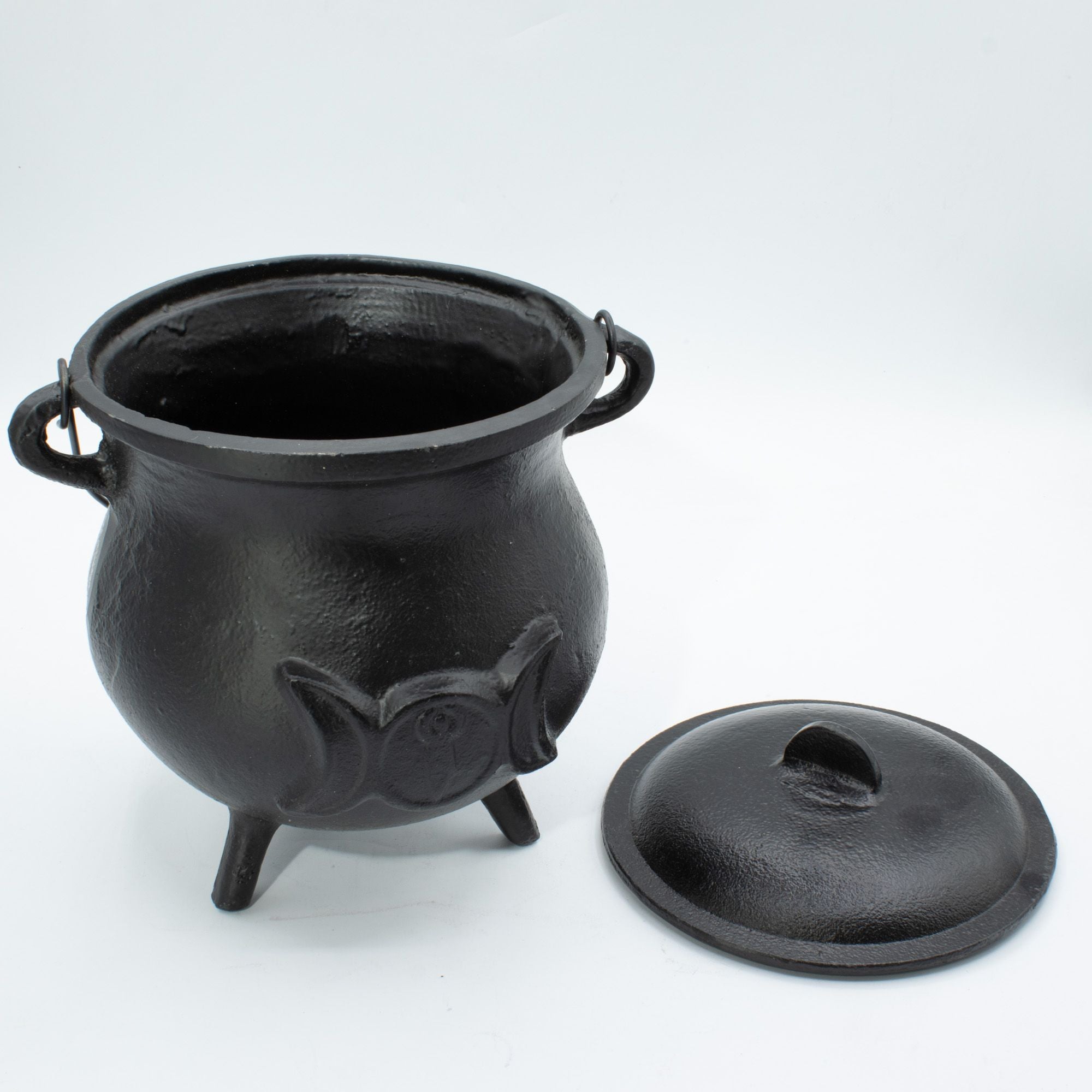 Riesiger gusseiserner Kessel mit dreifachem Mond 23x18 cm