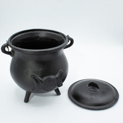 Riesiger gusseiserner Kessel mit dreifachem Mond 23x18 cm