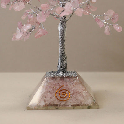 Kristallbäumchen mit Orgonit-Basis - Rosenquarz