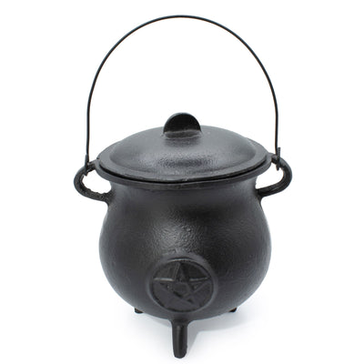 Massiver gusseiserner Kessel mit Pentagramm 23x18 cm, 4500 g