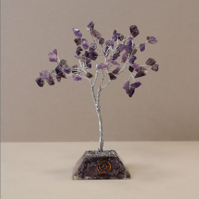 Amethyst-Kristallbäumchen mit Orgonit-Basis