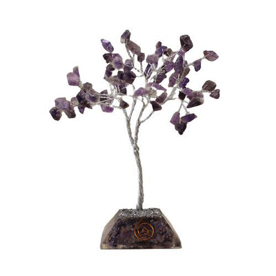Amethyst-Kristallbäumchen mit Orgonit-Basis