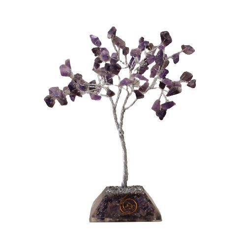 Amethyst-Kristallbäumchen mit Orgonit-Basis