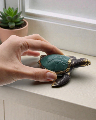 Trio Morskiej Harmonii – Ręcznie Wykonany Zestaw 3 Żółwi z Mosiądzu