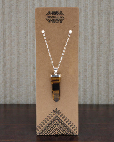 Tigerflamme – Flacher Anhänger aus Tigerauge im Kristallschliff