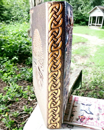 Vintage Tagebuch "Baum des Lebens" A6 - Eleganter geprägter Einband aus Kunstleder, 100 Seiten
