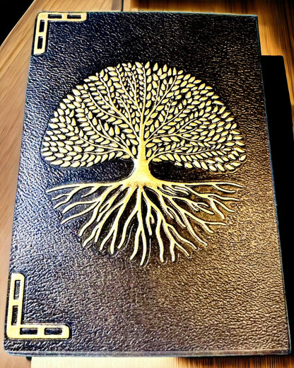 Vintage Tagebuch "Baum des Lebens" A6 - Eleganter geprägter Einband aus Kunstleder, 100 Seiten