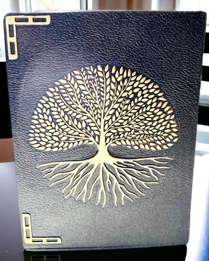 Vintage Tagebuch "Baum des Lebens" A6 - Eleganter geprägter Einband aus Kunstleder, 100 Seiten