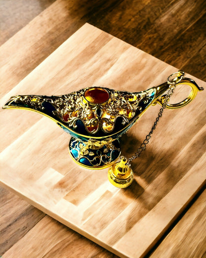 Kleine handgefertigte Aladdin-Lampe - Künstlerisches Metallhandwerk zur Wohnungsdekoration, Gravur