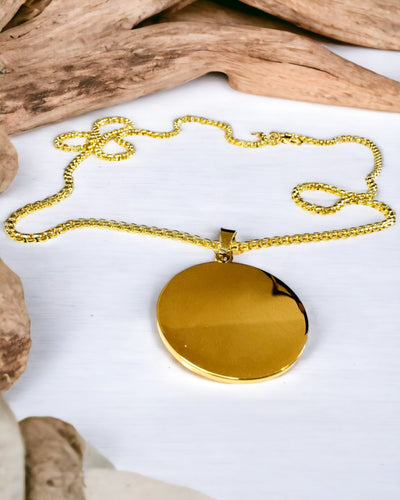 Anhänger "Urban Elegance" – Runder Medaillon aus Edelstahl in Zwei Farben mit Personalisierungsmöglichkeit