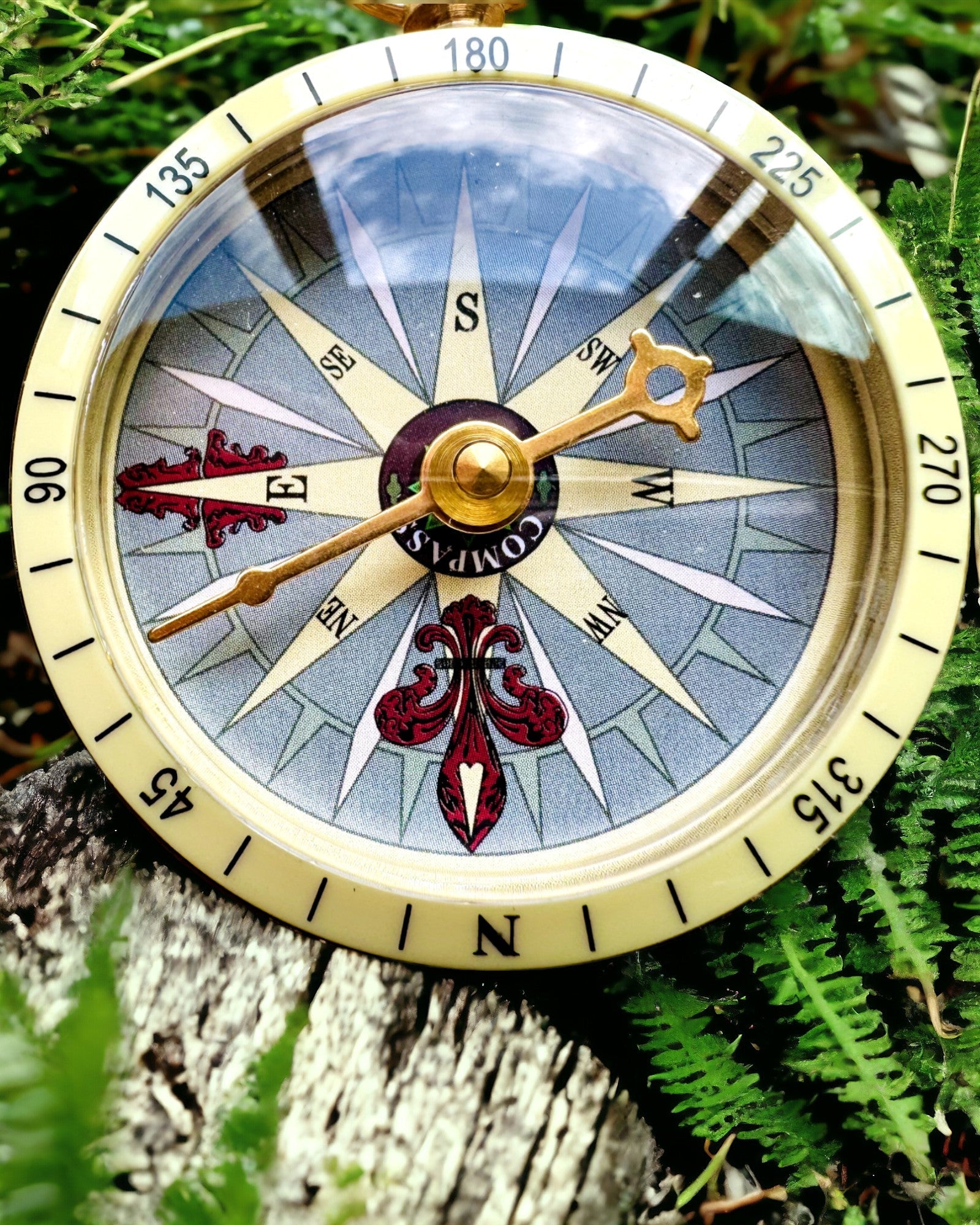 Kompass Roségold - Navigationsgerät im Retro-Stil – tragbares und präzises Instrument zur Richtungsbestimmung für Reisende und Entdecker. Gravur, Personalisierung.