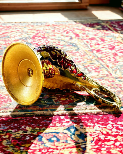 Magische Aladins Lampe mit Gravuroption - Variante Bordeaux, durchzogen mit Gold