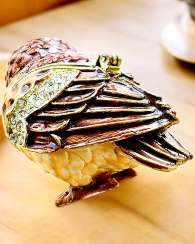 Charmante Eule mit Kristallen - Schmuckversteck mit Personalisierung durch Gravur, Geschenk