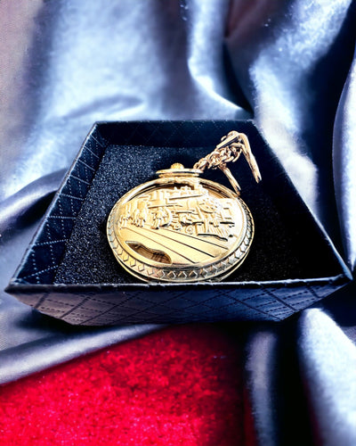 Taschenuhr "Imperialer Zug", Personalisierung mit Gravur möglich, Farbe Gold