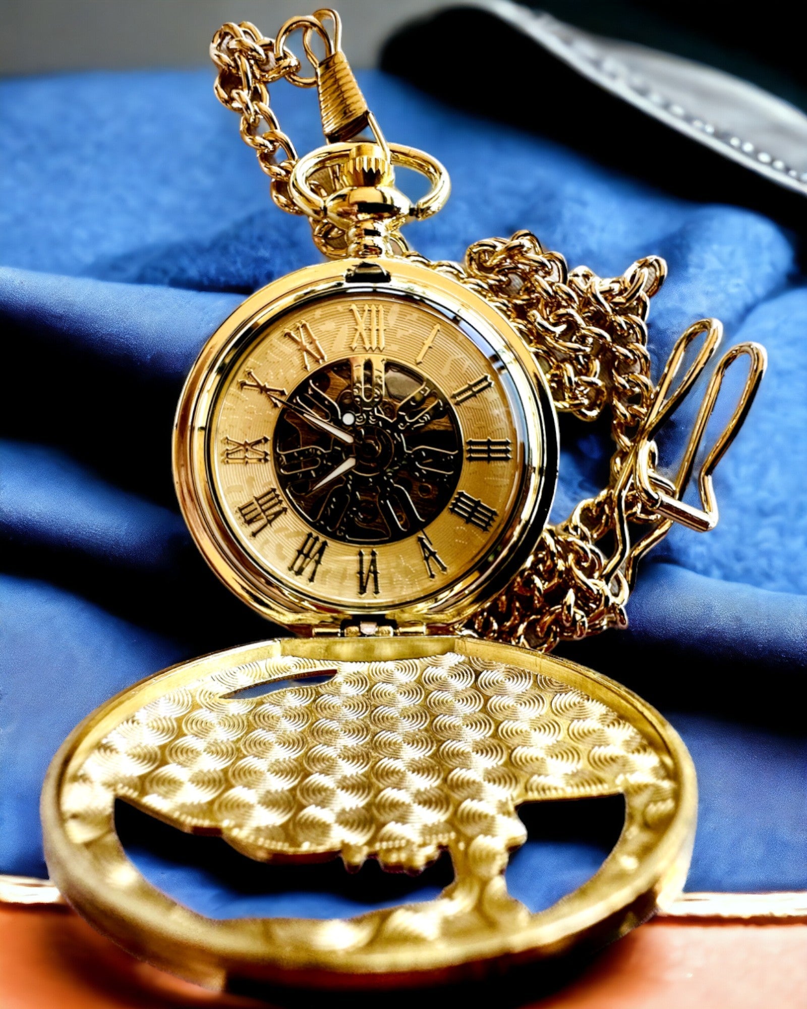 Taschenuhr "Imperialer Zug", Personalisierung mit Gravur möglich, Farbe Gold