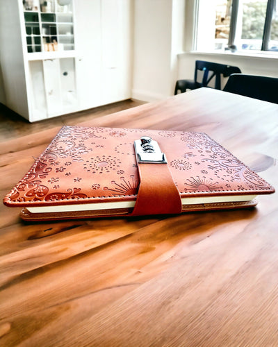 Exklusives Notizbuch, PU-Leder, A5 mit Zahlenschloss - "Secret Journal", Personalisierung mit Gravur