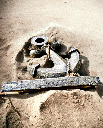 Rustikale Ankerskulptur aus Harz - "Meereslegende", Ankerpersonalisierung mit Gravur